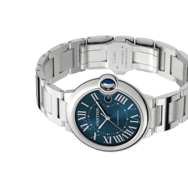 Replikaklocka för herr: Cartier Ballon Bleu de Cartier, automatiskt, blå, rostfritt stål — precis – Bild 6
