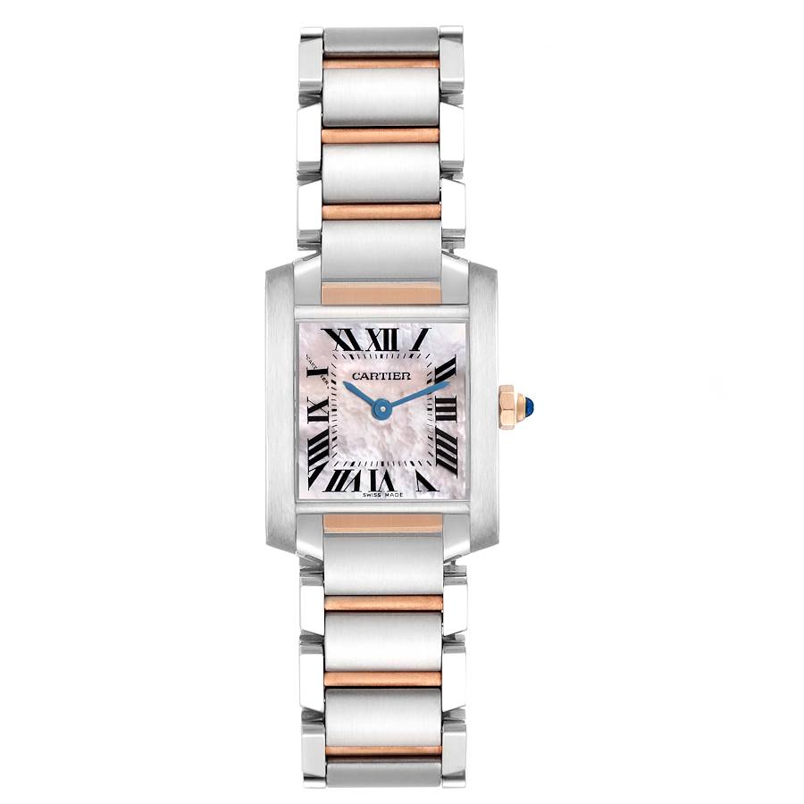 Replikaklocka för dam: Cartier Tank Francaise, stål och roséguld, pärlemortavla, W51027Q4 — av ny generation – Bild 2