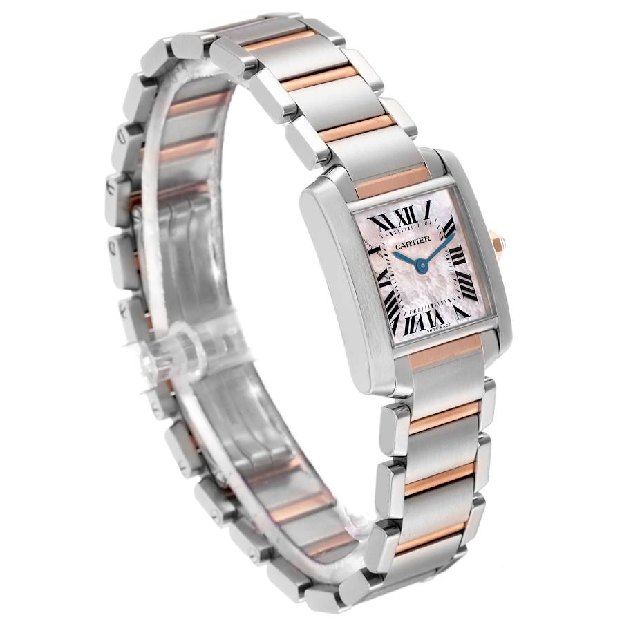 Replikaklocka för dam: Cartier Tank Francaise, stål och roséguld, pärlemortavla, W51027Q4 — av ny generation – Bild 3