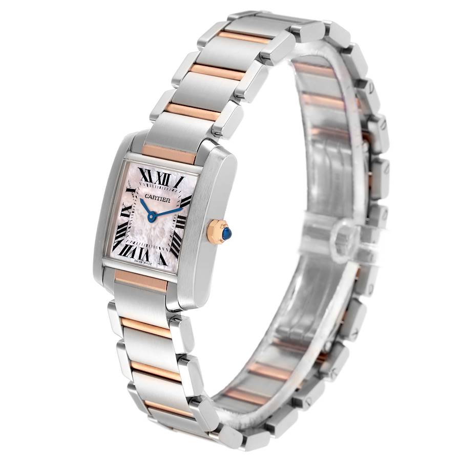 Replikaklocka för dam: Cartier Tank Francaise, stål och roséguld, pärlemortavla, W51027Q4 — av ny generation – Bild 4