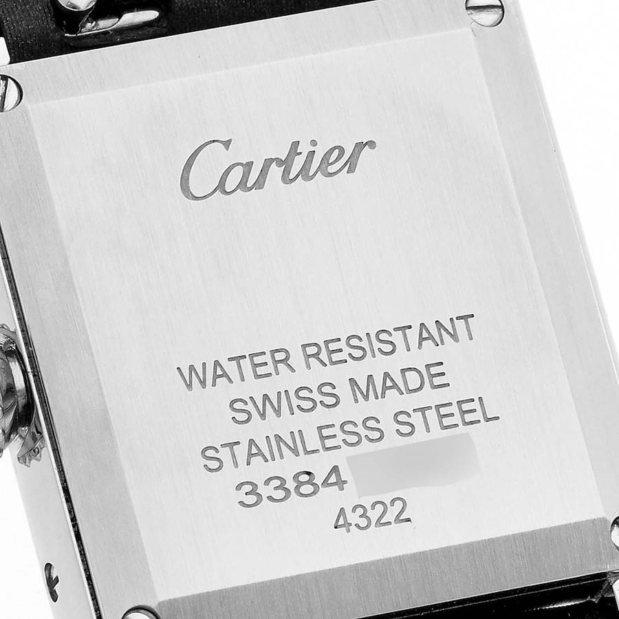 Replikaklocka för dam: Cartier Tank Must, liten modell, diamantinfattad boettring, stål, W4TA0016 — ovärderlig – Bild 6