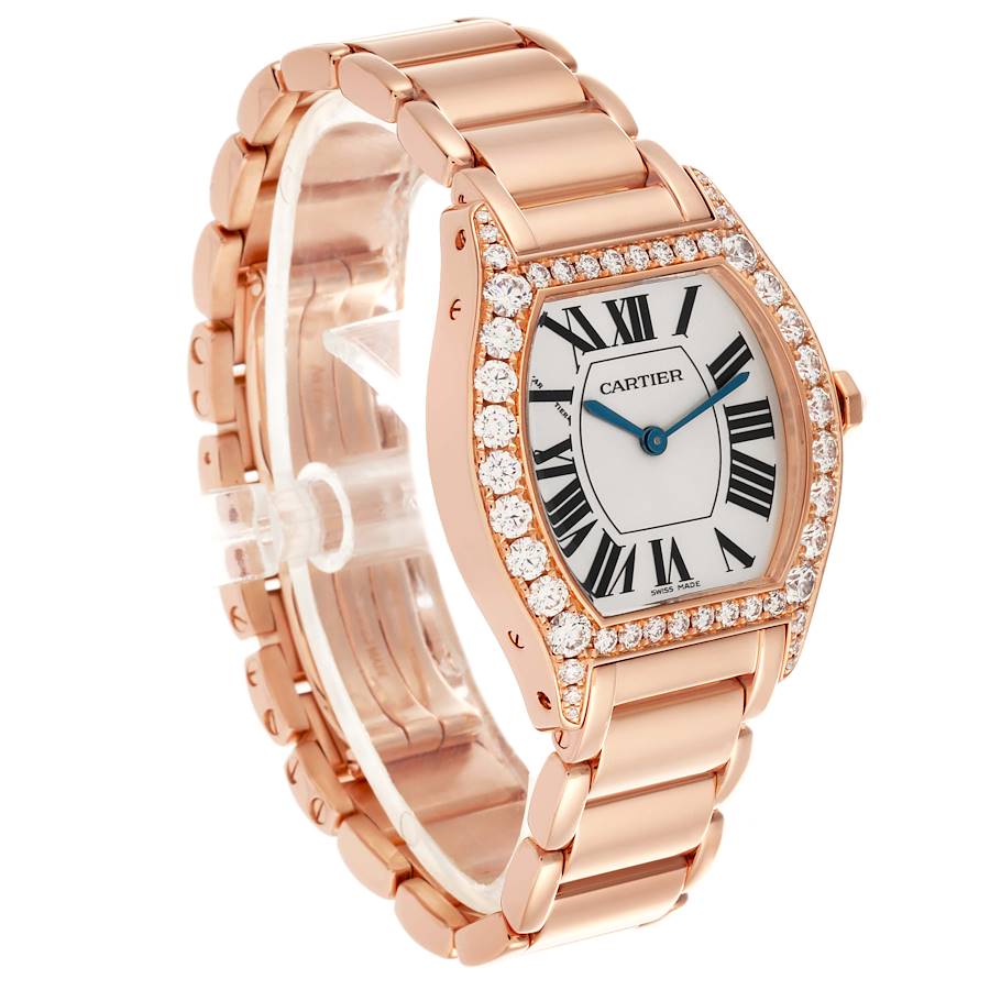 Replikaklocka för dam: Cartier Tortue, roséguld, diamantinfattad boettring, WA507031 — förtrollande – Bild 3