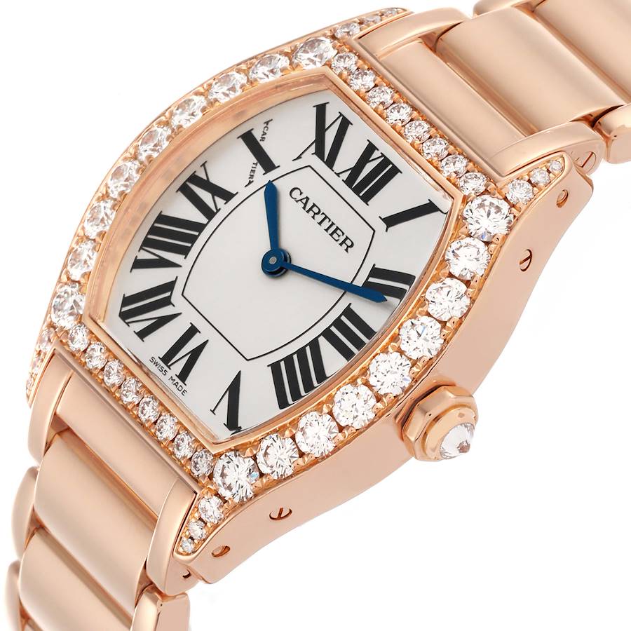 Replikaklocka för dam: Cartier Tortue, roséguld, diamantinfattad boettring, WA507031 — förtrollande – Bild 5