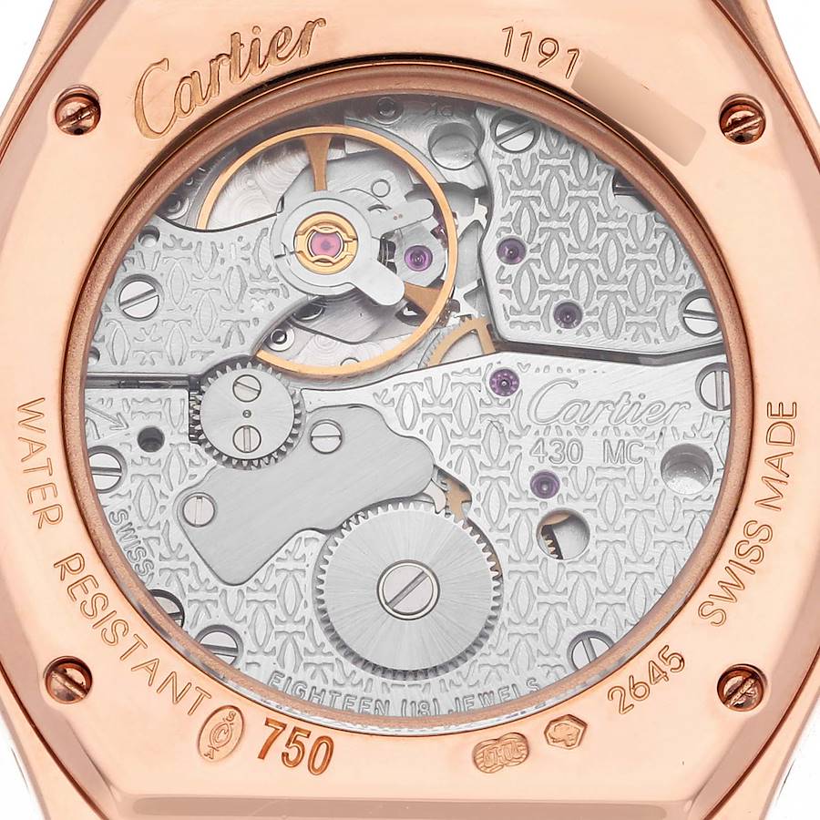 Replikaklocka för dam: Cartier Tortue, roséguld, diamantinfattad boettring, WA507031 — förtrollande – Bild 6