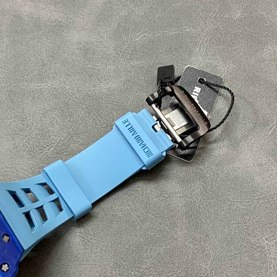 Replikaklocka: Richard Mille RM 11-03 Jean Todt, 50-årsjubileum, kronograf, blå kolfiber, fiber, KVF 49.94 X 44,5 mm — bästsäljande – Bild 9