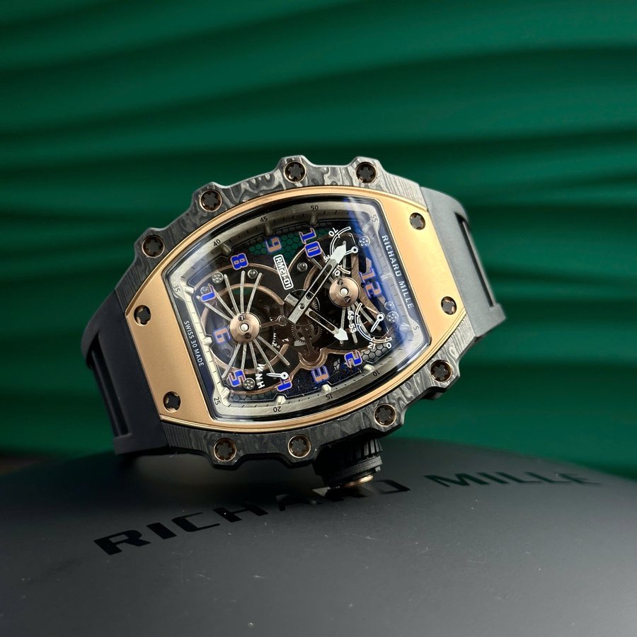 Replikaklocka: Richard Mille RM 21-01, tourbillon, Aerodyne, röd, guld, Carbon TPT 42,68 mm X 50,12 mm — för samlare – Bild 3