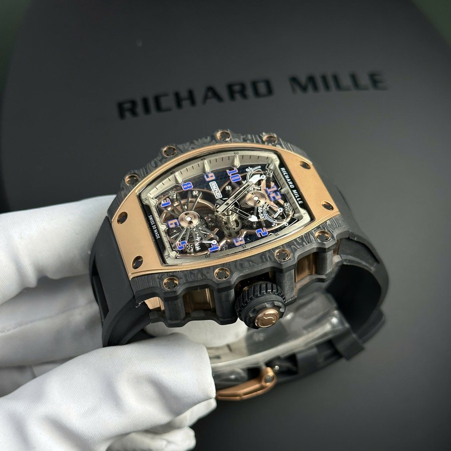 Replikaklocka: Richard Mille RM 21-01, tourbillon, Aerodyne, röd, guld, Carbon TPT 42,68 mm X 50,12 mm — för samlare – Bild 5