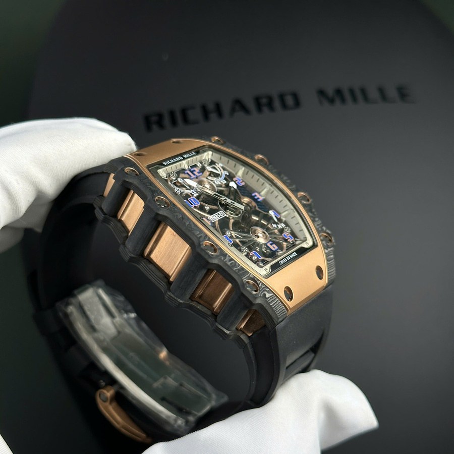 Replikaklocka: Richard Mille RM 21-01, tourbillon, Aerodyne, röd, guld, Carbon TPT 42,68 mm X 50,12 mm — för samlare – Bild 6