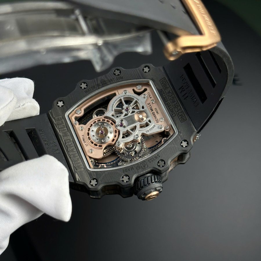 Replikaklocka: Richard Mille RM 21-01, tourbillon, Aerodyne, röd, guld, Carbon TPT 42,68 mm X 50,12 mm — för samlare – Bild 9