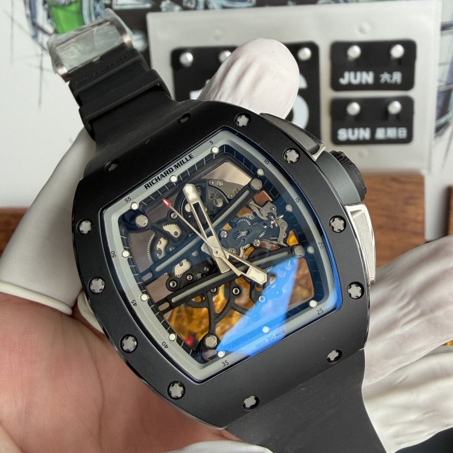 Replikaklocka: Richard Mille RM 61-01 Yohan Blake, helt grå, vaucher-urverk, 42,7 mm X 50,23 mm — på högsta nivå – Bild 3