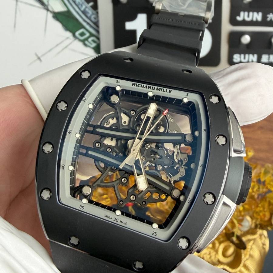 Replikaklocka: Richard Mille RM 61-01 Yohan Blake, helt grå, vaucher-urverk, 42,7 mm X 50,23 mm — på högsta nivå – Bild 4