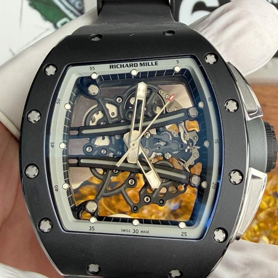 Replikaklocka: Richard Mille RM 61-01 Yohan Blake, helt grå, vaucher-urverk, 42,7 mm X 50,23 mm — på högsta nivå – Bild 5