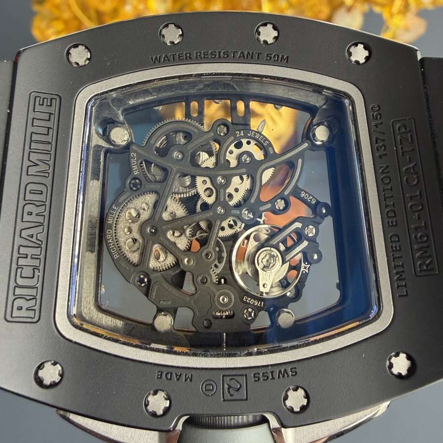 Replikaklocka: Richard Mille RM 61-01 Yohan Blake, helt grå, vaucher-urverk, 42,7 mm X 50,23 mm — på högsta nivå – Bild 8