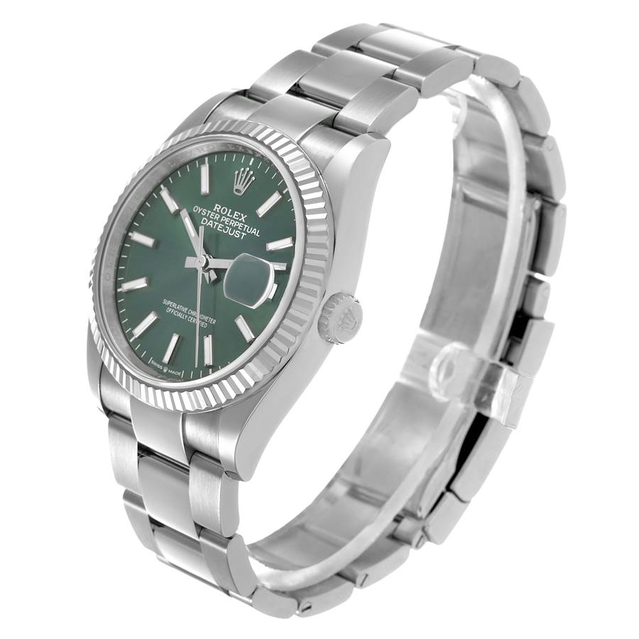 Replikaklocka för herr: Rolex Datejust, stål och vitguld, mintgrön urtavla, 126234 — beprövad – Bild 3