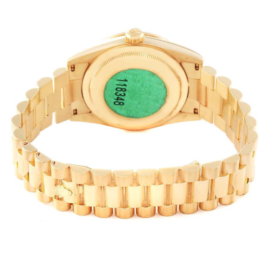 Replikaklocka för herr: Rolex President Day Date, gult guld, grön, emalj, diamant, 118348 — förträfflig – Bild 7