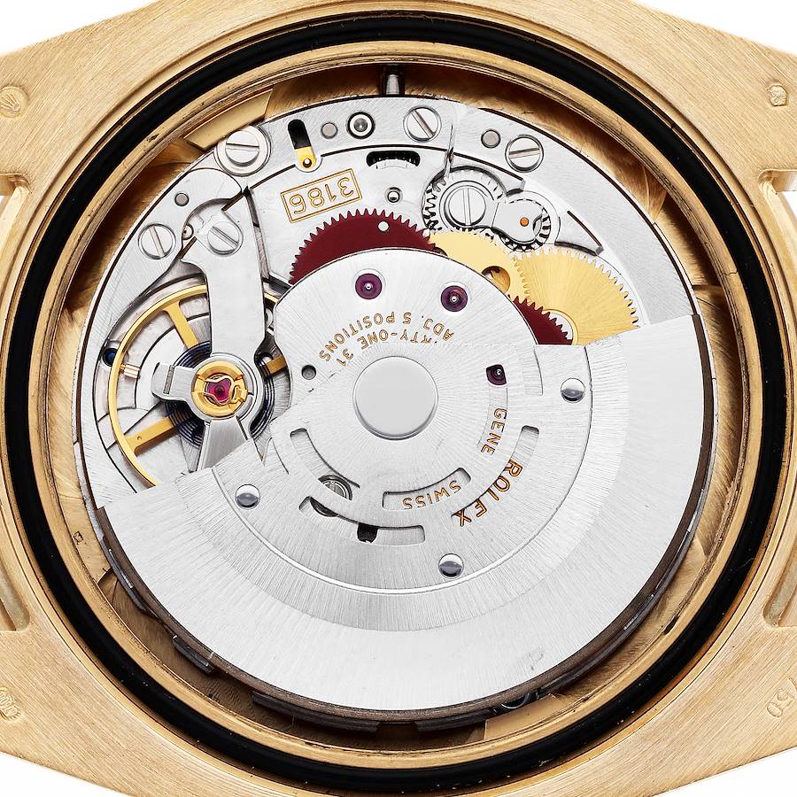 Replikaklocka för herr: Rolex GMT Master II, gult guld, grön urtavla, 116718 — värdefull – Bild 6