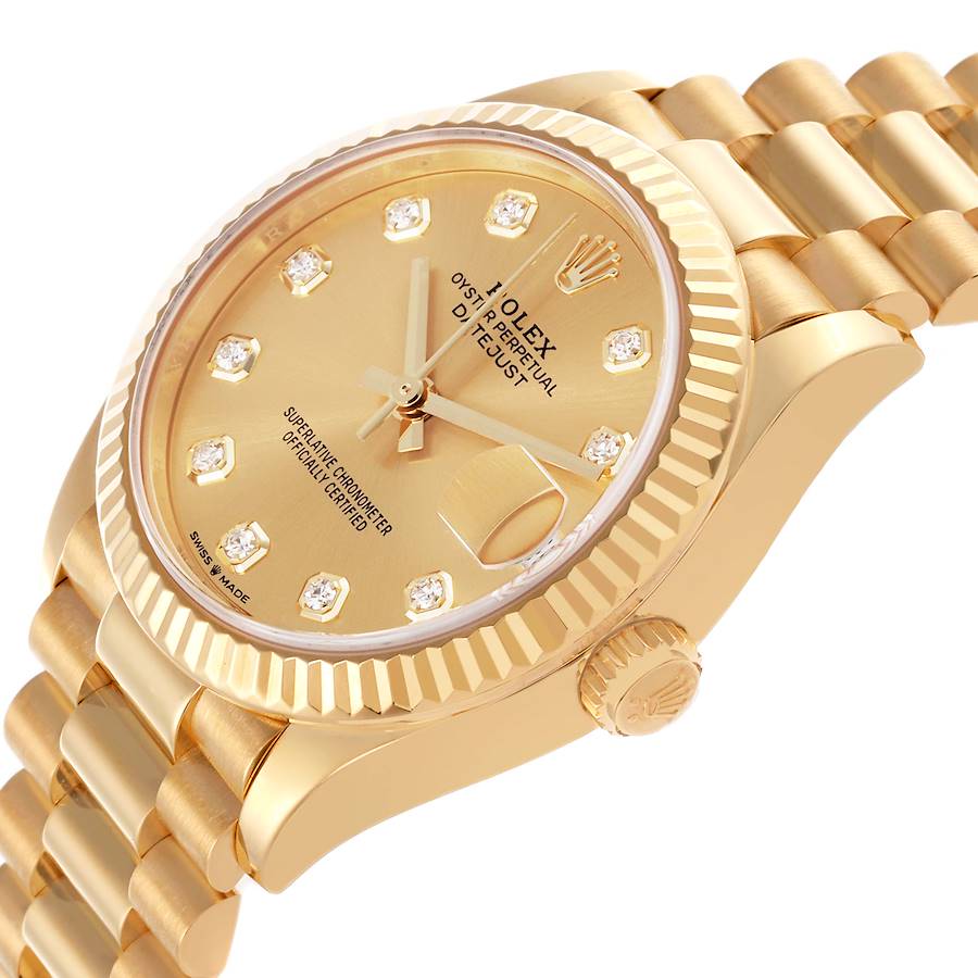 Replikaklocka: Rolex President Datejust 31, mellanstorlek, gult guld, diamant, 278278 — exceptionell – Bild 5