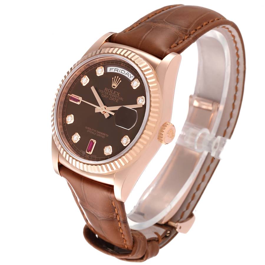 Replikaklocka för herr: Rolex President Day Date, roséguld, diamant, rubin, urtavla, 118135 — extra prisvärd – Bild 4