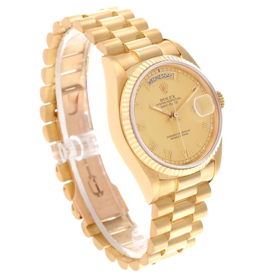 Replikaklocka för herr: Rolex President Day-Date, gult guld, champagnefärgad urtavla, 18038 — tjusig – Bild 3